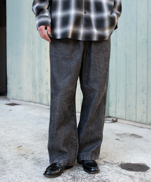 WEGO(ウィゴー)の「WEGO/【26年春夏新作】ユルフィットデニムイージーパンツ(デニムパンツ・メンズ・ライトインディゴブルー/グレー/ブラック系3・MEDIUM/SMALL/X-SMALL/LARGE)」の2枚目の写真