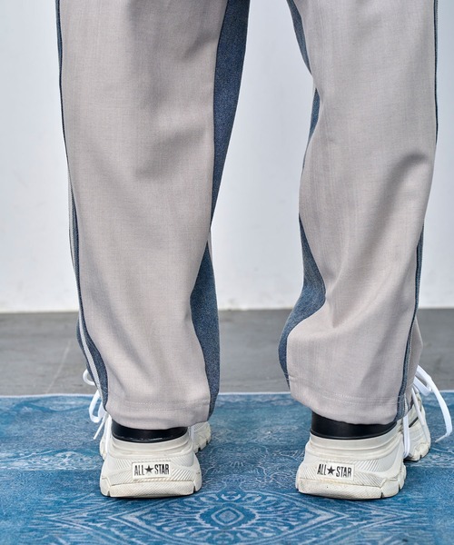 Nora Lily（ノラリリー）の「【Nora Lily】Denim Combo Track Line Loose Pants（その他パンツ・メンズ・グレー/ブラック・FREE）」の18枚目の写真