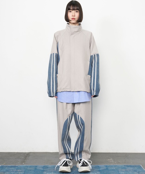 Nora Lily（ノラリリー）の「【Nora Lily】Denim Combo Track Line Loose Pants（その他パンツ・メンズ・グレー/ブラック・FREE）」の20枚目の写真