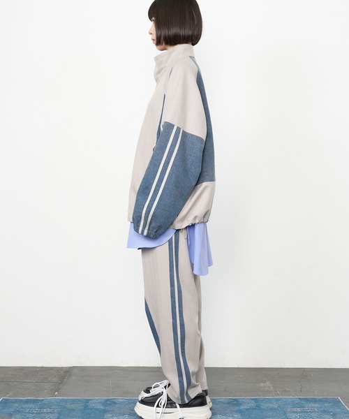 Nora Lily（ノラリリー）の「【Nora Lily】Denim Combo Track Line Loose Pants（その他パンツ・メンズ・グレー/ブラック・FREE）」の21枚目の写真