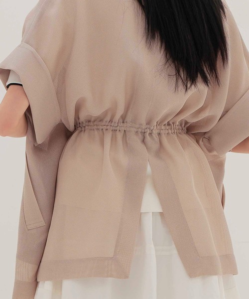 DRESSLAVE(ドレスレイブ)の「karami wide adjust jacket(カラミワイドアジャストジャケット)(テーラードジャケット・レディース・ベージュ/ブラック・38)」の7枚目の写真