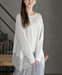 裾レースイレヘムロングスリーブＴ