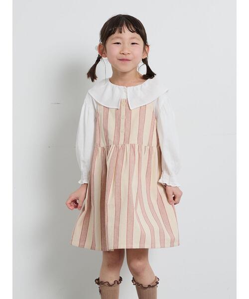 Samansa Mos2 Lagom（サマンサモスモスラーゴム）の「ストライプ柄ジャンバースカート（スカート・キッズ・レッド/グレー・特(XL)/大(L)/中(M)/小(S)）」の19枚目の写真