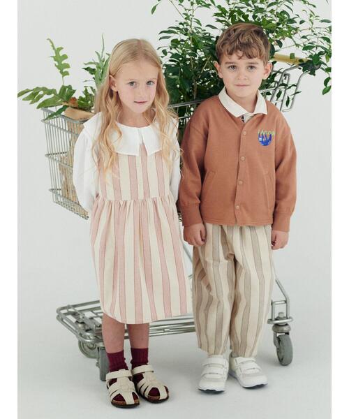 Samansa Mos2 Lagom（サマンサモスモスラーゴム）の「ストライプ柄ジャンバースカート（スカート・キッズ・レッド/グレー・特(XL)/大(L)/中(M)/小(S)）」の7枚目の写真