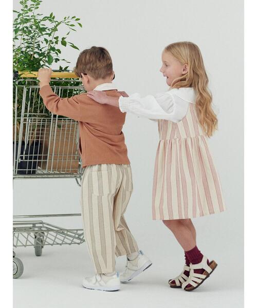 Samansa Mos2 Lagom（サマンサモスモスラーゴム）の「ストライプ柄ジャンバースカート（スカート・キッズ・レッド/グレー・特(XL)/大(L)/中(M)/小(S)）」の8枚目の写真