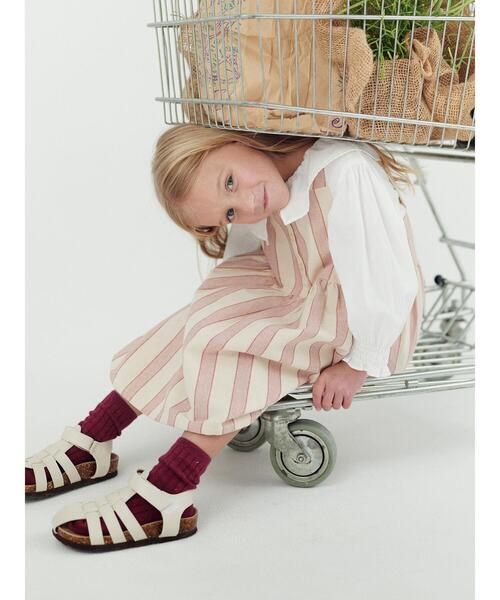 Samansa Mos2 Lagom（サマンサモスモスラーゴム）の「ストライプ柄ジャンバースカート（スカート・キッズ・レッド/グレー・特(XL)/大(L)/中(M)/小(S)）」の10枚目の写真