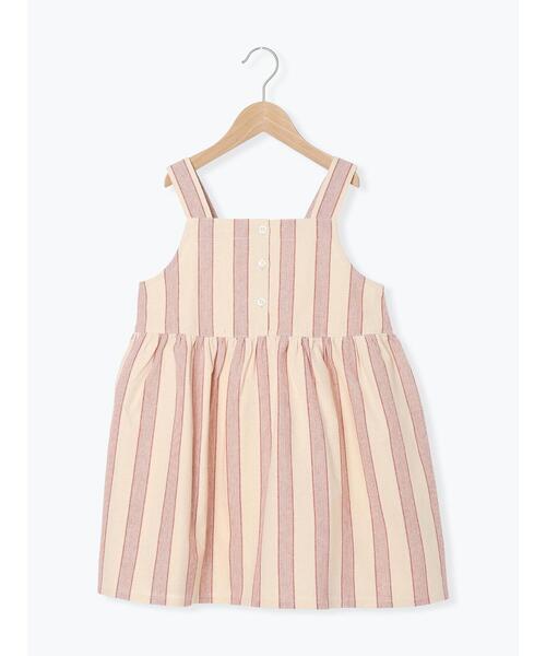 Samansa Mos2 Lagom（サマンサモスモスラーゴム）の「ストライプ柄ジャンバースカート（スカート・キッズ・レッド/グレー・特(XL)/大(L)/中(M)/小(S)）」の11枚目の写真