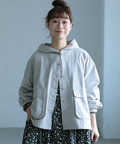 soulberry(ソウルベリー)の「そよ風をあつめるフードのジャケット(その他アウター・レディース・グレー・5L/4L/3L/LL/L/M)」の18枚目の写真