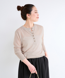 Simplicite | 《追加2》手洗い可 / シアーニットヘンリープルオーバー(ニット/セーター)