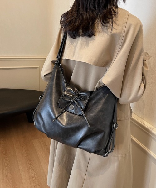 ｔｏｌｅｎｅ（トレネ）の「2way 合成皮革 リボンモチーフ ショルダーバッグ リュック（ショルダーバッグ・レディース・ブラック/ブラウン・FREE）」の13枚目の写真