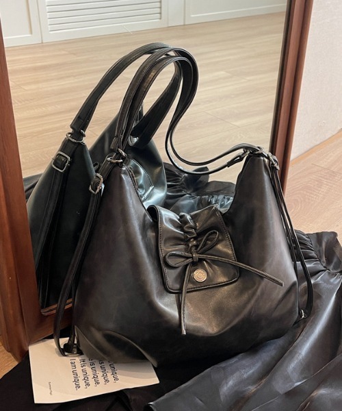 ｔｏｌｅｎｅ（トレネ）の「2way 合成皮革 リボンモチーフ ショルダーバッグ リュック（ショルダーバッグ・レディース・ブラック/ブラウン・FREE）」の19枚目の写真