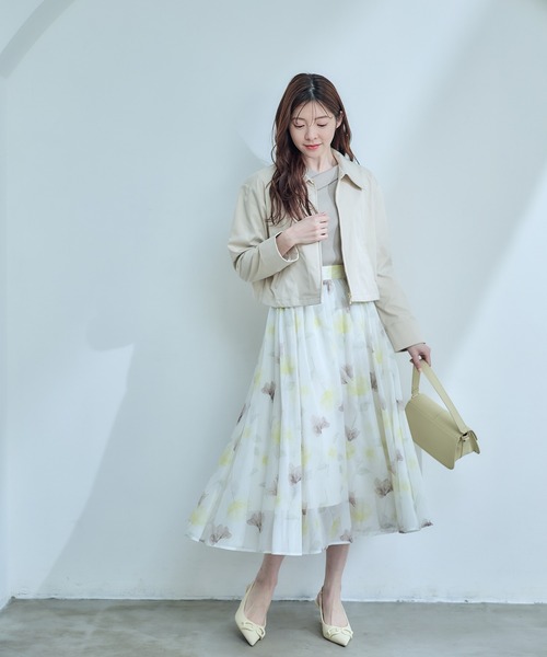 12Twelve Agenda(トゥエルブ アジェンダ)の「ラメシフォン花柄フレアスカート(スカート・レディース・オフホワイト/ネイビー・M)」の15枚目の写真