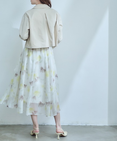 12Twelve Agenda(トゥエルブ アジェンダ)の「ラメシフォン花柄フレアスカート(スカート・レディース・オフホワイト/ネイビー・M)」の17枚目の写真