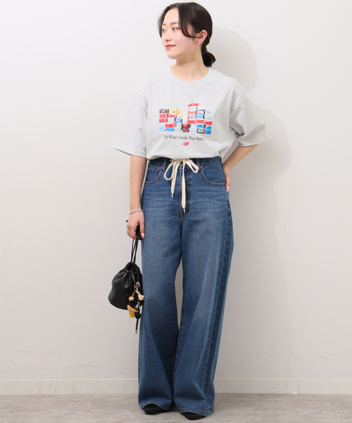 NEW BALANCE(ニューバランス)の「《WEB限定》【NEW BALANCE/ニューバランス】ボックスTシャツ(Tシャツ/カットソー・レディース・チャコールグレー・SMALL)」の2枚目の写真