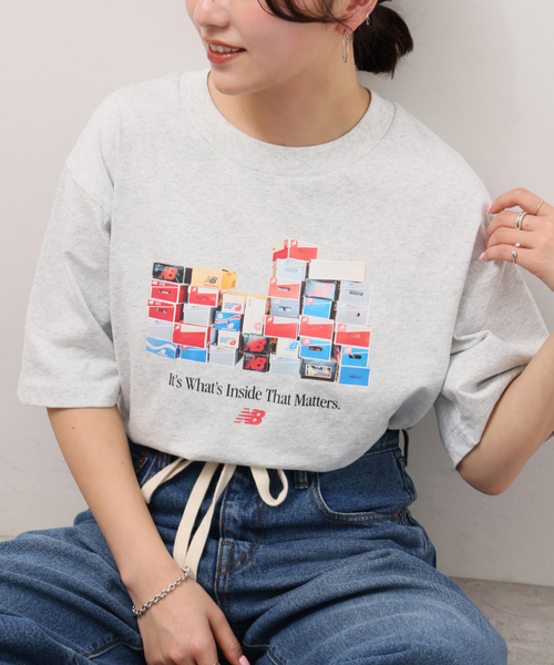 NEW BALANCE(ニューバランス)の「《WEB限定》【NEW BALANCE/ニューバランス】ボックスTシャツ(Tシャツ/カットソー・レディース・チャコールグレー・SMALL)」の10枚目の写真