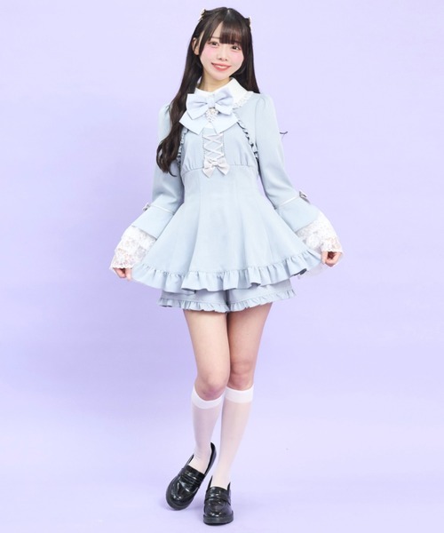 Secret Honey(シークレットハニー)の「ティアードベルスリーブセットアップ(セットアップ・レディース・ブラック/グレー・MEDIUM)」の3枚目の写真