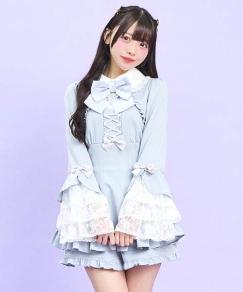 Secret Honey(シークレットハニー)の「ティアードベルスリーブセットアップ(セットアップ・レディース・ブラック/グレー・MEDIUM)」の4枚目の写真