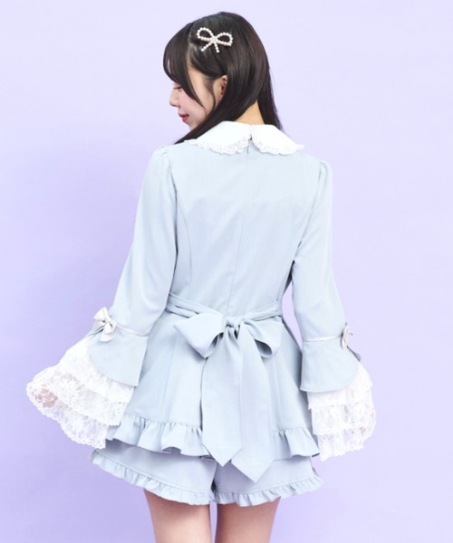 Secret Honey(シークレットハニー)の「ティアードベルスリーブセットアップ(セットアップ・レディース・ブラック/グレー・MEDIUM)」の5枚目の写真