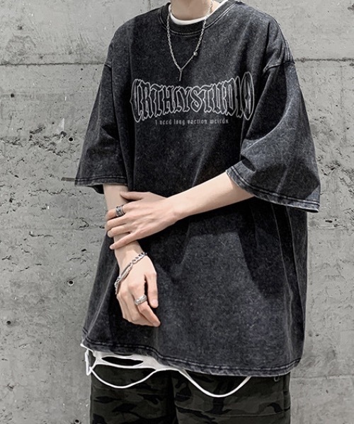 SHEPP(シープ)の「バックムーンプリントピグメント半袖Tシャツ(Tシャツ/カットソー・メンズ・ブラック/ピンク・L/M)」の13枚目の写真