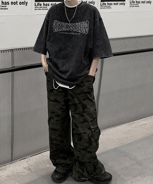 SHEPP(シープ)の「バックムーンプリントピグメント半袖Tシャツ(Tシャツ/カットソー・メンズ・ブラック/ピンク・L/M)」の14枚目の写真