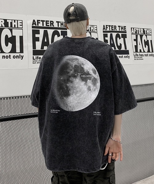 SHEPP(シープ)の「バックムーンプリントピグメント半袖Tシャツ(Tシャツ/カットソー・メンズ・ブラック/ピンク・L/M)」の9枚目の写真