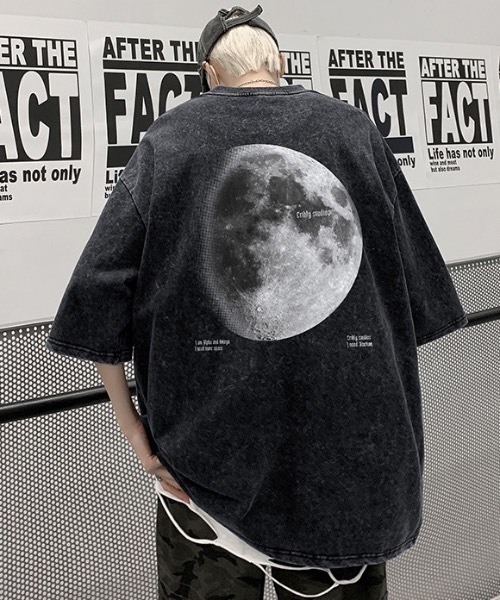 SHEPP(シープ)の「バックムーンプリントピグメント半袖Tシャツ(Tシャツ/カットソー・メンズ・ブラック/ピンク・L/M)」の10枚目の写真