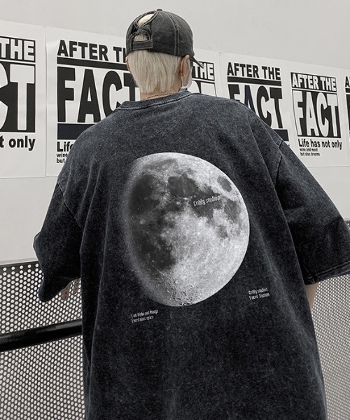 SHEPP(シープ)の「バックムーンプリントピグメント半袖Tシャツ(Tシャツ/カットソー・メンズ・ブラック/ピンク・L/M)」の11枚目の写真