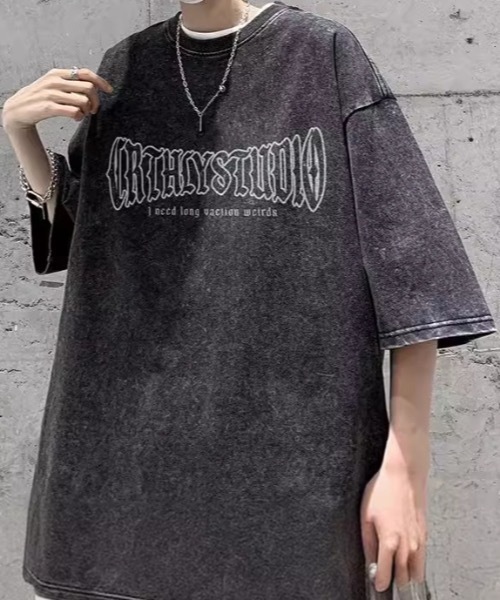 SHEPP(シープ)の「バックムーンプリントピグメント半袖Tシャツ(Tシャツ/カットソー・メンズ・ブラック/ピンク・L/M)」の12枚目の写真