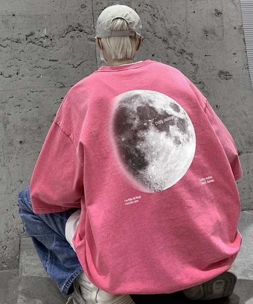 SHEPP(シープ)の「バックムーンプリントピグメント半袖Tシャツ(Tシャツ/カットソー・メンズ・ブラック/ピンク・L/M)」の15枚目の写真