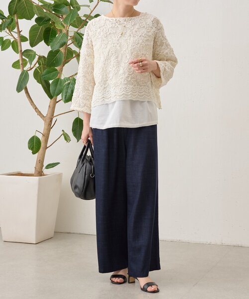 BEARDSLEY（ビアズリー）の「エンブロイダリープルオーバー（シャツ/ブラウス・レディース・ブラック/ホワイト・FREE）」の14枚目の写真