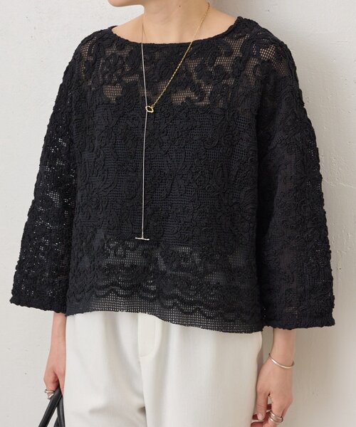 BEARDSLEY（ビアズリー）の「エンブロイダリープルオーバー（シャツ/ブラウス・レディース・ブラック/ホワイト・FREE）」の18枚目の写真