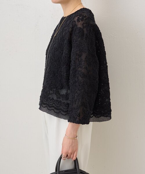 BEARDSLEY（ビアズリー）の「エンブロイダリープルオーバー（シャツ/ブラウス・レディース・ブラック/ホワイト・FREE）」の19枚目の写真