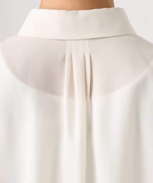 MICHEL KLEIN(ミッシェル・クラン)の「シアータッチ ドローストリングシャツブラウス(シャツ/ブラウス・レディース・チャコールグレー/アイボリー・38)」の10枚目の写真
