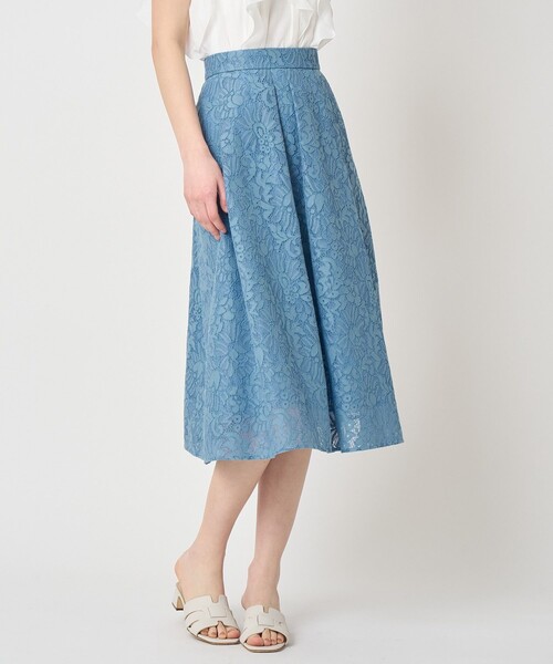 ANAYI(アナイ)の「【セットアップ対応商品】メッシュレースタック スカート(スカート・レディース・オフホワイト/サックスブルー・38/36/34)」の2枚目の写真