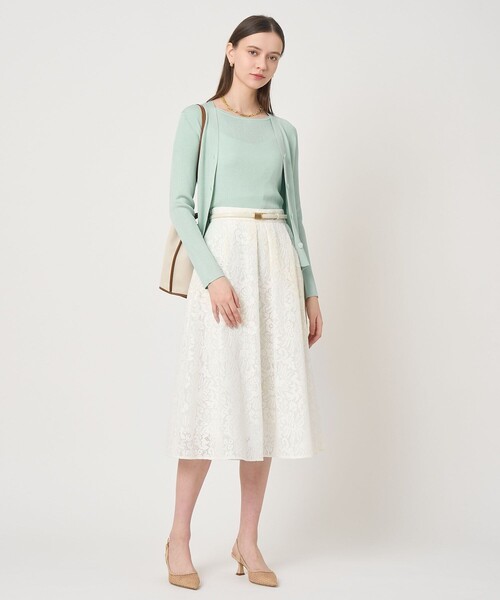 ANAYI(アナイ)の「【セットアップ対応商品】メッシュレースタック スカート(スカート・レディース・オフホワイト/サックスブルー・38/36/34)」の8枚目の写真