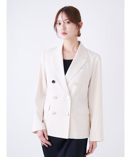 SNIDEL（スナイデル）の「【LUMISHADE】UVダブルジャケット（テーラードジャケット・レディース・アイボリー/ミント/ネイビー・0/1）」の7枚目の写真