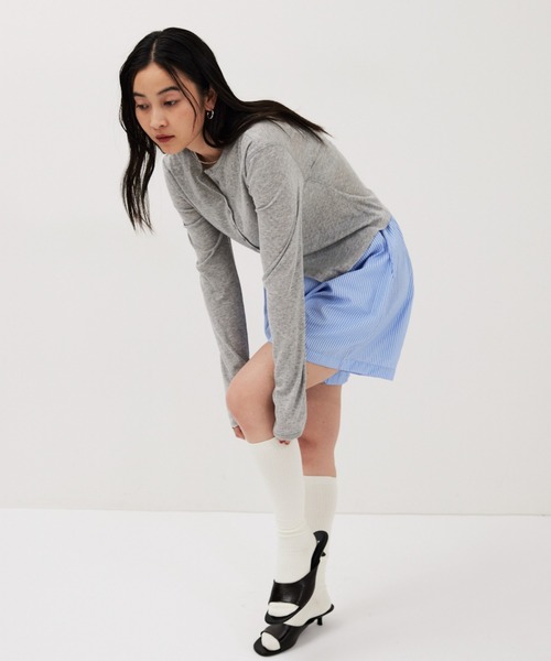 HANNE(アン)の「リブロングソックス(ソックス/靴下・レディース・ホワイト/グレー・FREE)」の16枚目の写真