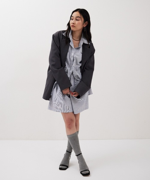 HANNE(アン)の「リブロングソックス(ソックス/靴下・レディース・ホワイト/グレー・FREE)」の8枚目の写真
