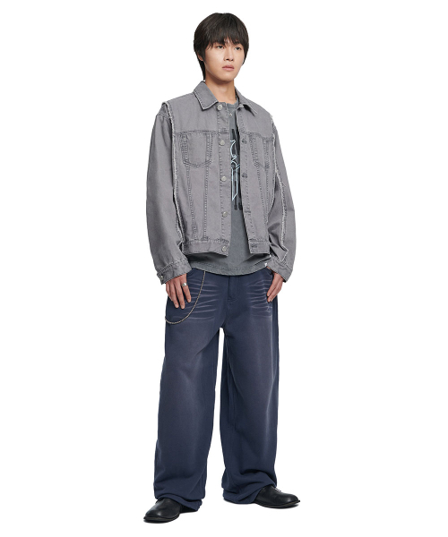NOMANUAL(NOMANUAL)の「ROUGH CUT TRUCKER JACKET - WASHED GRAY(デニムジャケット・レディース・その他・MEDIUM/X-LARGE/LARGE)」の3枚目の写真