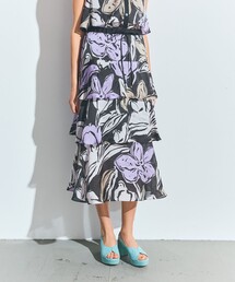 プリントレイヤードスカート