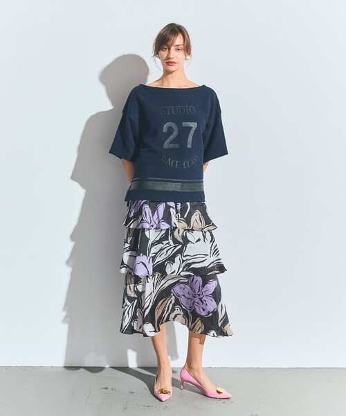 GRACE CLASS(グレースクラス)の「プリントレイヤードスカート(スカート・レディース・ブラック/キナリ・36)」の14枚目の写真