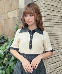 an another angelus | チェック使いオープンカラーポロシャツ(ポロシャツ)