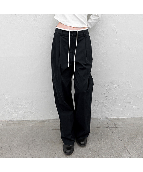ATELIER NAIN(アトリエナイン)の「DOUBLE WAIST TWO TUCK PANTS (PT-5759)(スラックス・レディース・グレー/チャコール・MEDIUM/SMALL)」の1枚目の写真