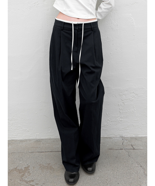 ATELIER NAIN(アトリエナイン)の「DOUBLE WAIST TWO TUCK PANTS (PT-5759)(スラックス・レディース・グレー/チャコール・MEDIUM/SMALL)」の4枚目の写真