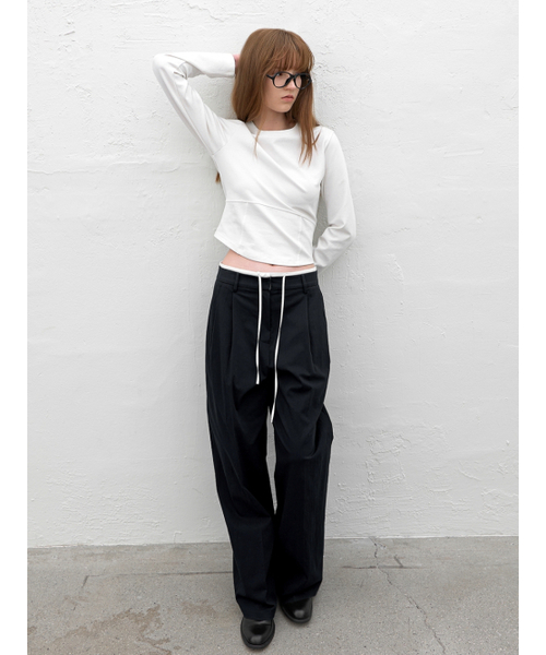 ATELIER NAIN(アトリエナイン)の「DOUBLE WAIST TWO TUCK PANTS (PT-5759)(スラックス・レディース・グレー/チャコール・MEDIUM/SMALL)」の5枚目の写真