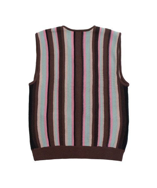 CACTUSDONUTMARKET（カクタスドーナツマーケット）の「Vertical Stripe Knit Vest - Brown（ベスト・メンズ・その他・MEDIUM/LARGE）」の3枚目の写真