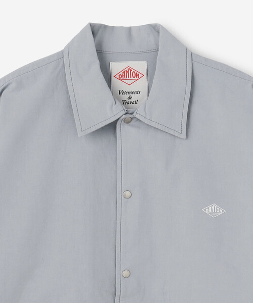 ダントン コットンリネン カバーオールシャツ 40 グレー DANTON | コットンリネン カバーオールシャツ MEN（カバーオール