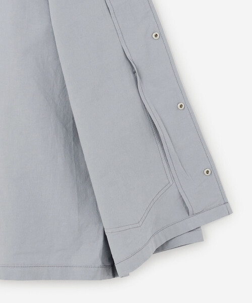 ダントン コットンリネン カバーオールシャツ 40 グレー DANTON | コットンリネン カバーオールシャツ MEN（カバーオール