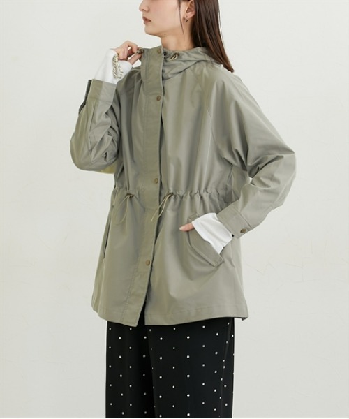 nissen（ニッセン）の「ミディ丈フーディモッズコート（カバーオール・レディース・ブラック/カーキ・L/M/LL）」の8枚目の写真