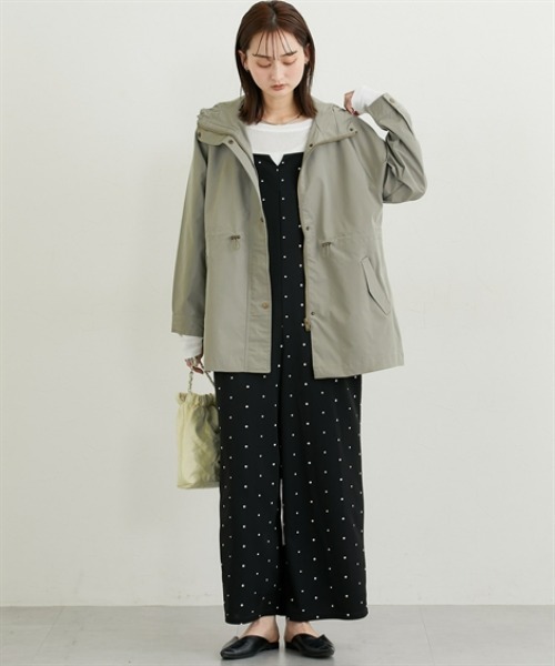 nissen（ニッセン）の「ミディ丈フーディモッズコート（カバーオール・レディース・ブラック/カーキ・L/M/LL）」の10枚目の写真